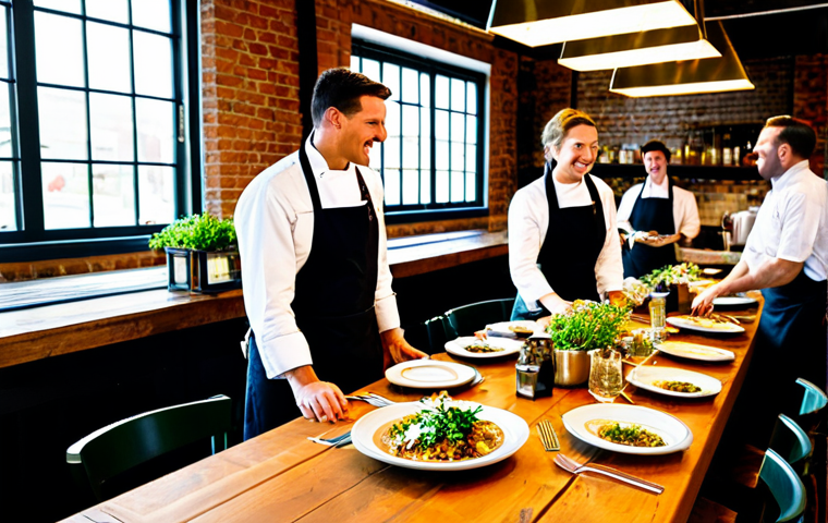 부족한 지역 자원을 활용한 정체성 강화 - **Prompt:** A bustling local artisan market on Main Street during a sunny afternoon. Vendors are dis...