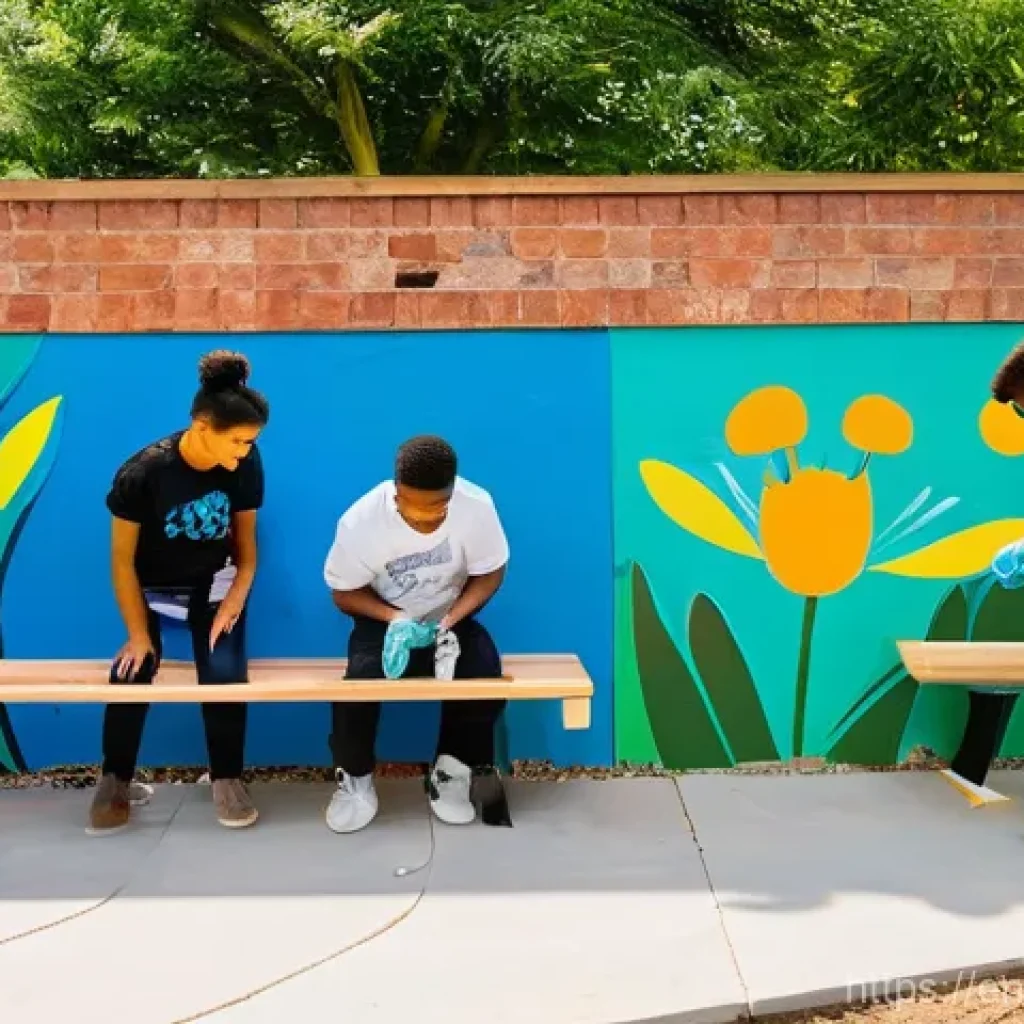 청년층의 참여로 본 지역 정체성 강화 - **Prompt:** A diverse group of enthusiastic teenagers, male and female, in casual, modest clothing, ...