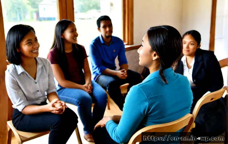 정체성 강화를 위한 지역 청년 리더십 구축 - Photorealistic community leadership workshop in a bright small-town civic hall, diverse young adult ...